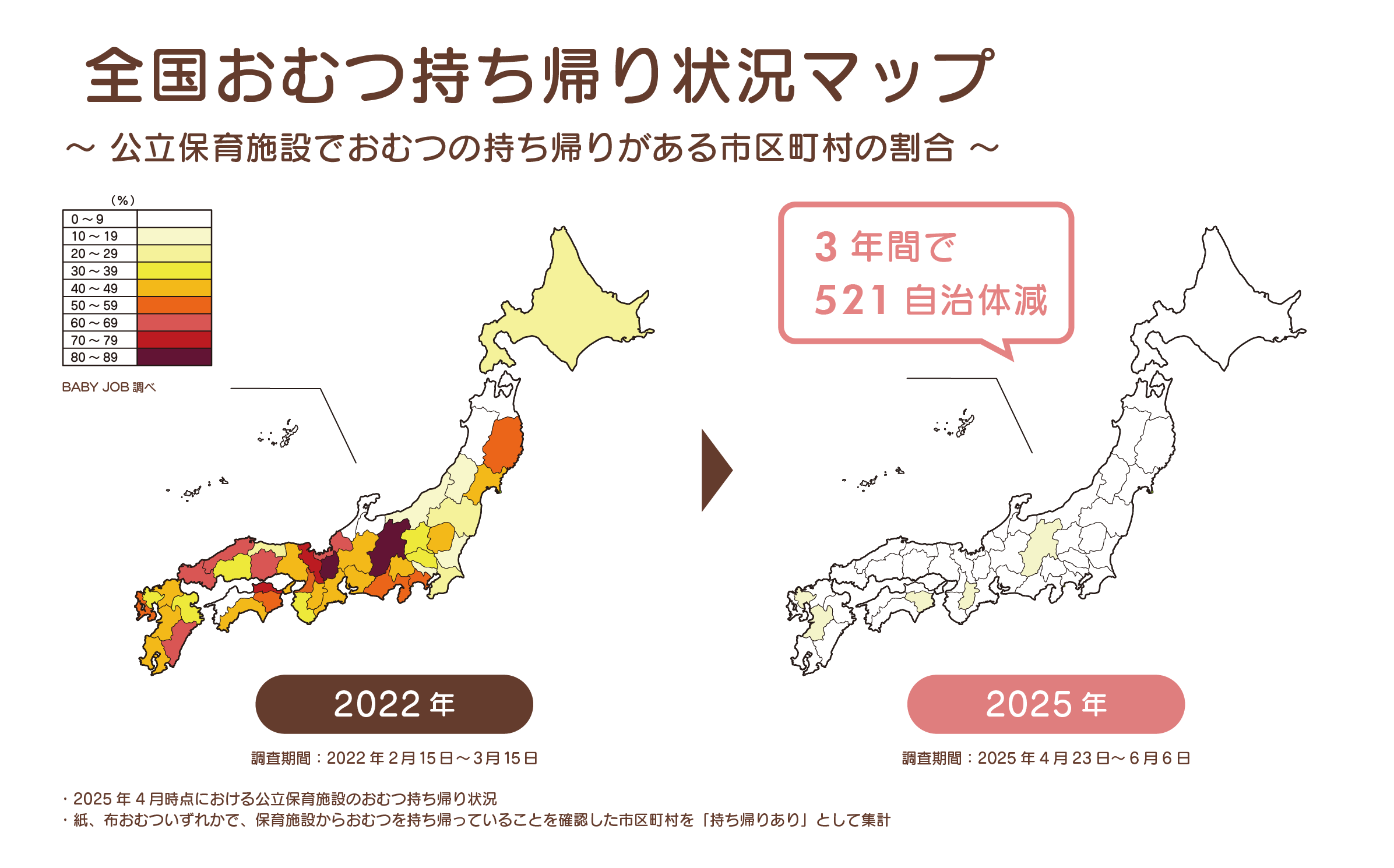 全国おむつ持ち帰り状況マップ
